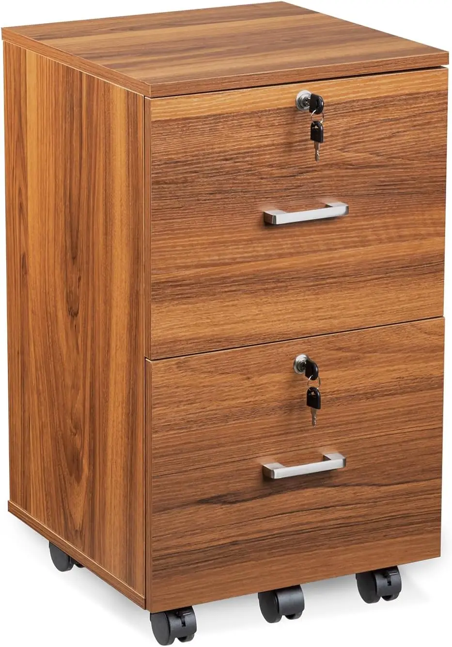 2 Drawer File Cabinet with Lock, File Cabinet for Letter Size File Folders with Tabs, Under Desk Rolling File Cabinets