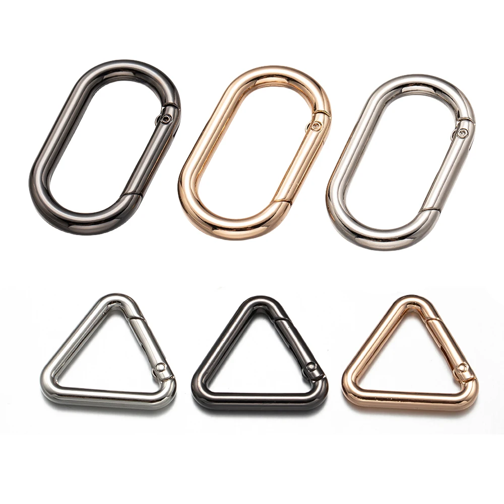 5Pcs/Lot O Ring Clasp Metal Spring Gate Openable Spring Keyring Connector DIY Handbags Dog Chains Pendant Jewelry Making Finding