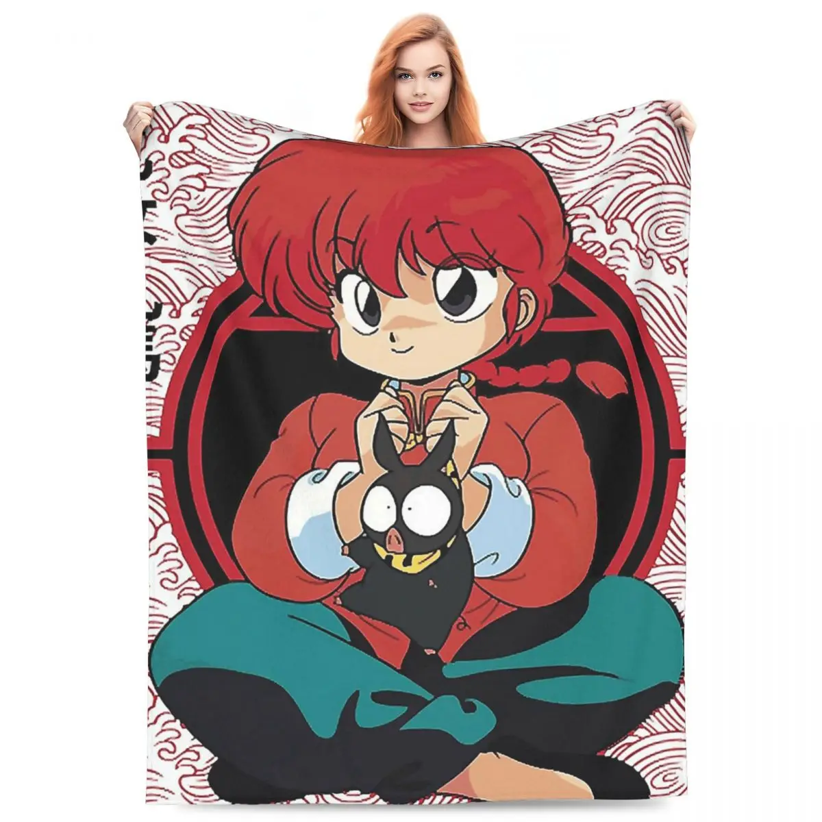 

Ranma 1/2 Saotome Pig Girls Blanket Flannel Sofa Portable Throw Blankets for Home Bedroom Office Throws Bedspread Quilt