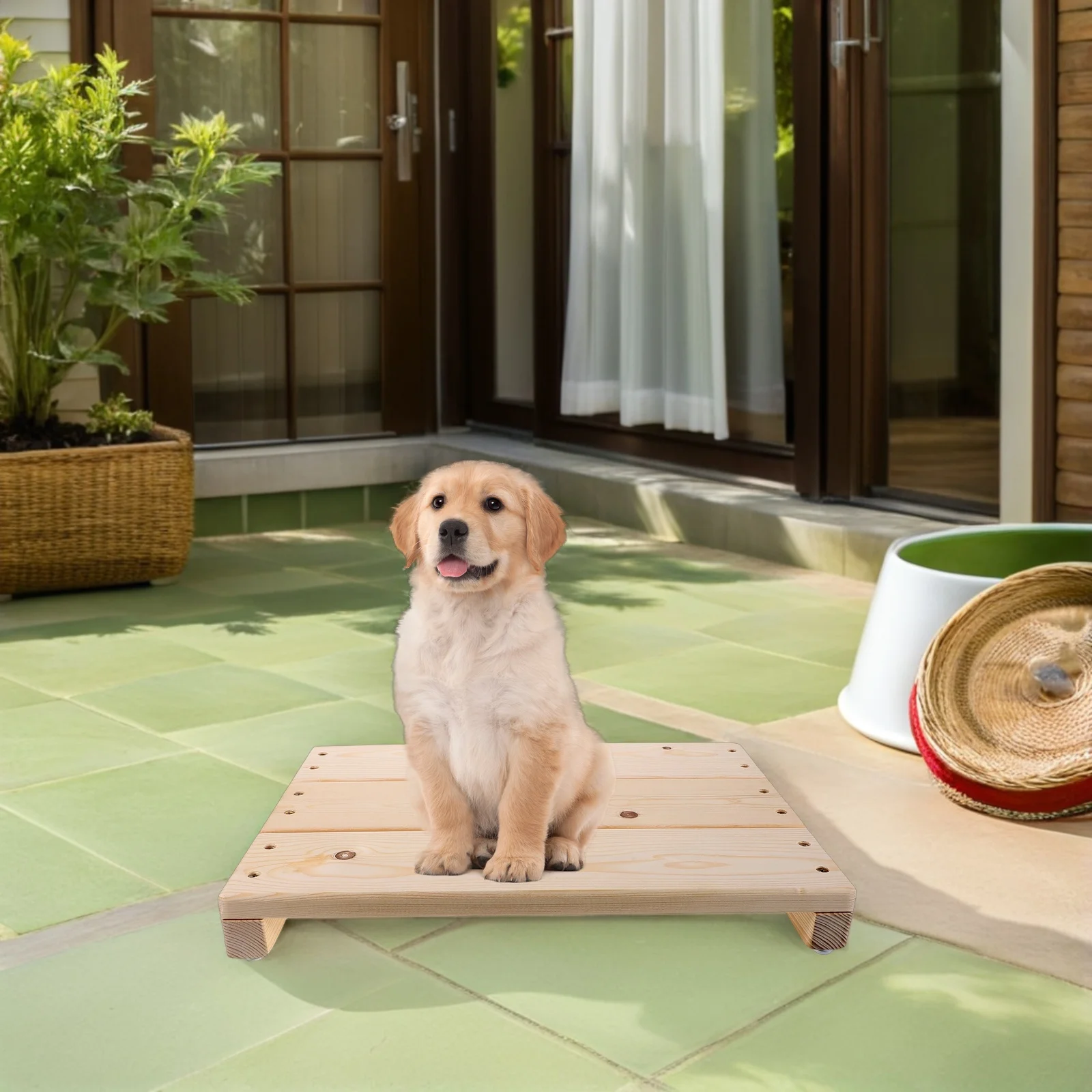 

Wooden Dog Training Platform Natural Non-Skid Puppy Agility Equipment Indoor Outdoor Training Aid For Small Dogs -