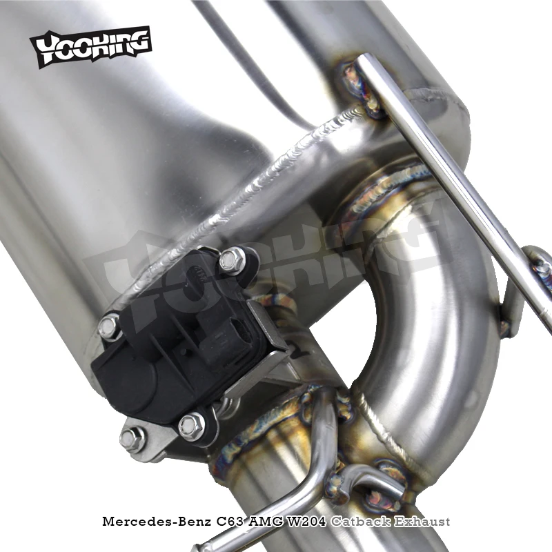 SS304L Exhaust Pipe System For Mercedes-Benz C63 AMG W204 6.2L 2012-2016 High Quality Valvetronic Catback Exhaust view 2