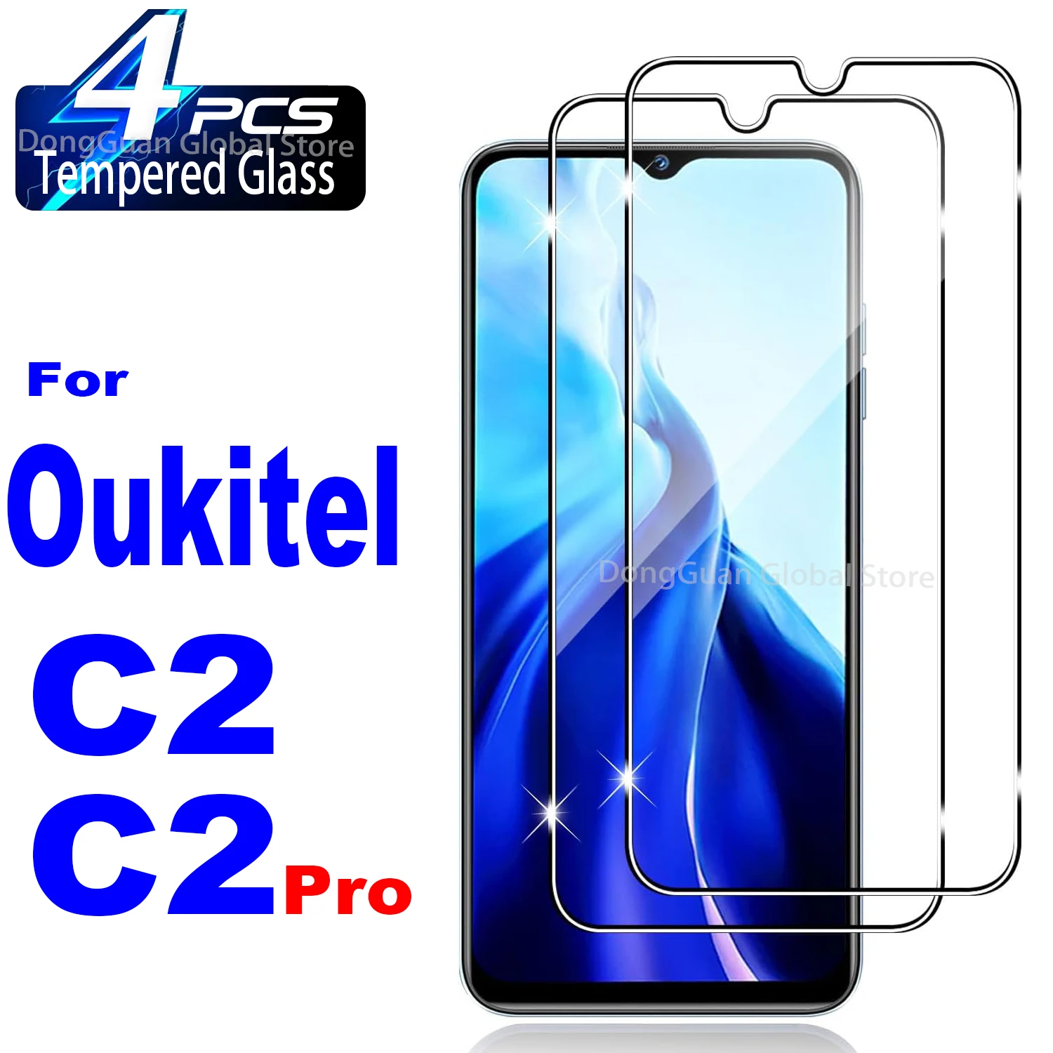 

For Oukitel C2 / C2 Pro Tempered Glass Screen Protector Glass Film