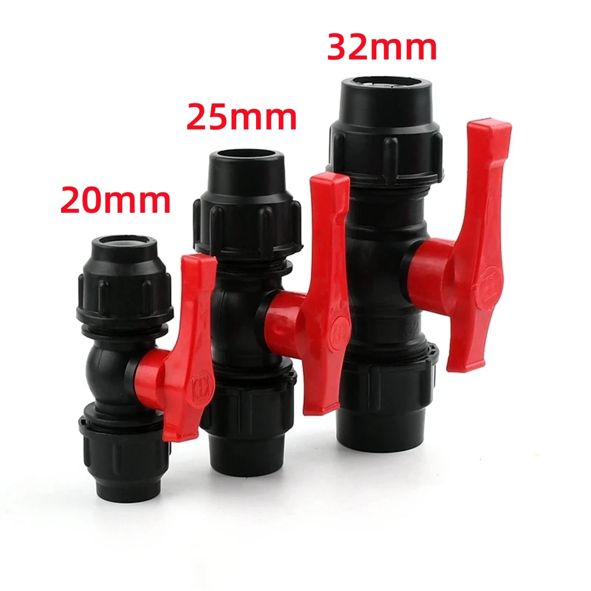 20/25/32/40/50mm PE Pipe Connector Straight Elbow 3-way 4-way End Plug Valve&Wrench Garden Irrigation Water Supply Pipe Fittings