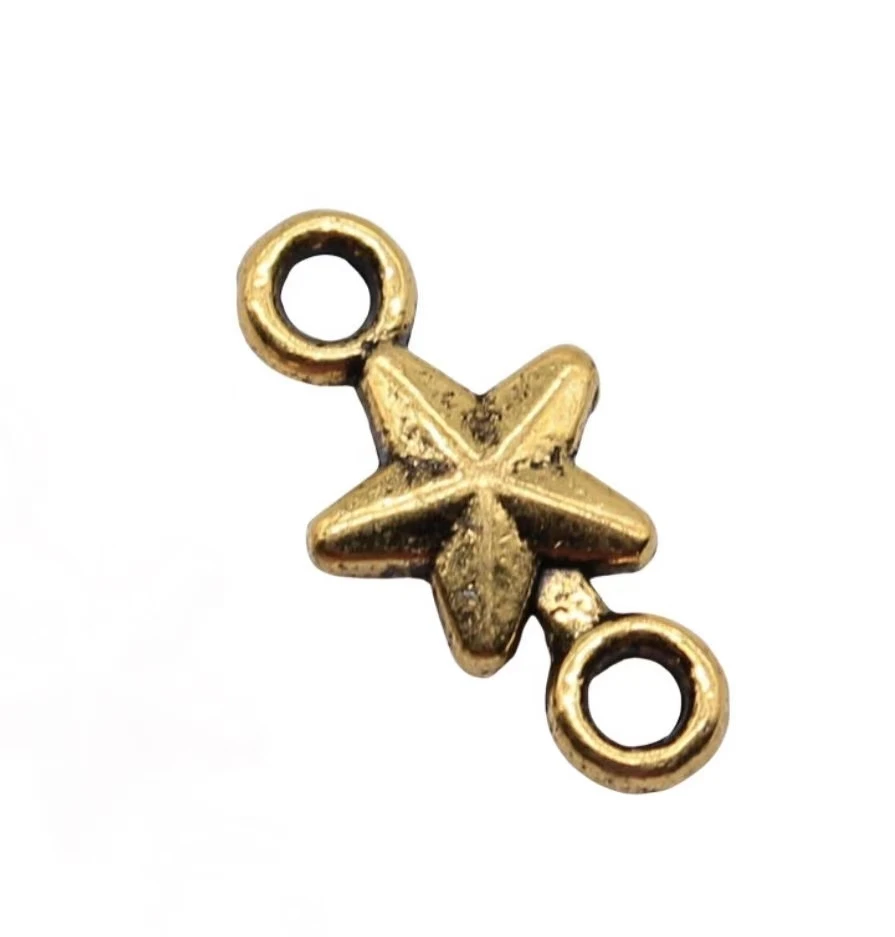 

50pcs 15*7mm Zinc alloy metal classic star connector for jewelry making HW2597