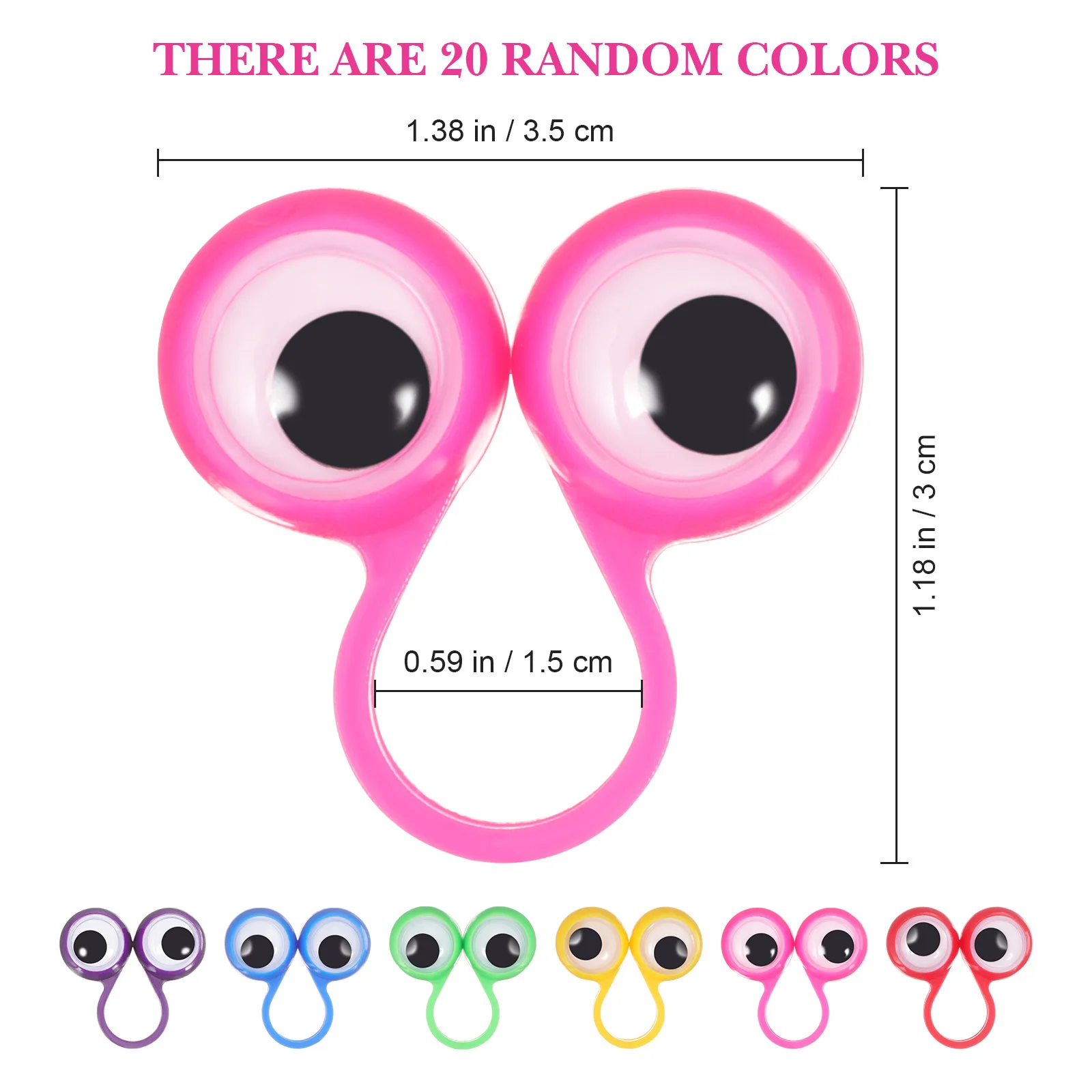 20 pçs mão dedo grandes olhos fantoches multicolorido superfície lisa para contar histórias ensino rpg festa presente educacional