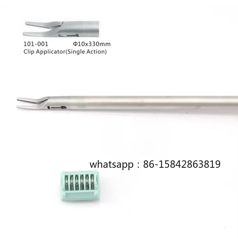 Laparoscopic Titanium Clip Applier Single Action Surgical Forceps with Ligation Clips, 5mm/10mm Hemostatic Clamping Instrument