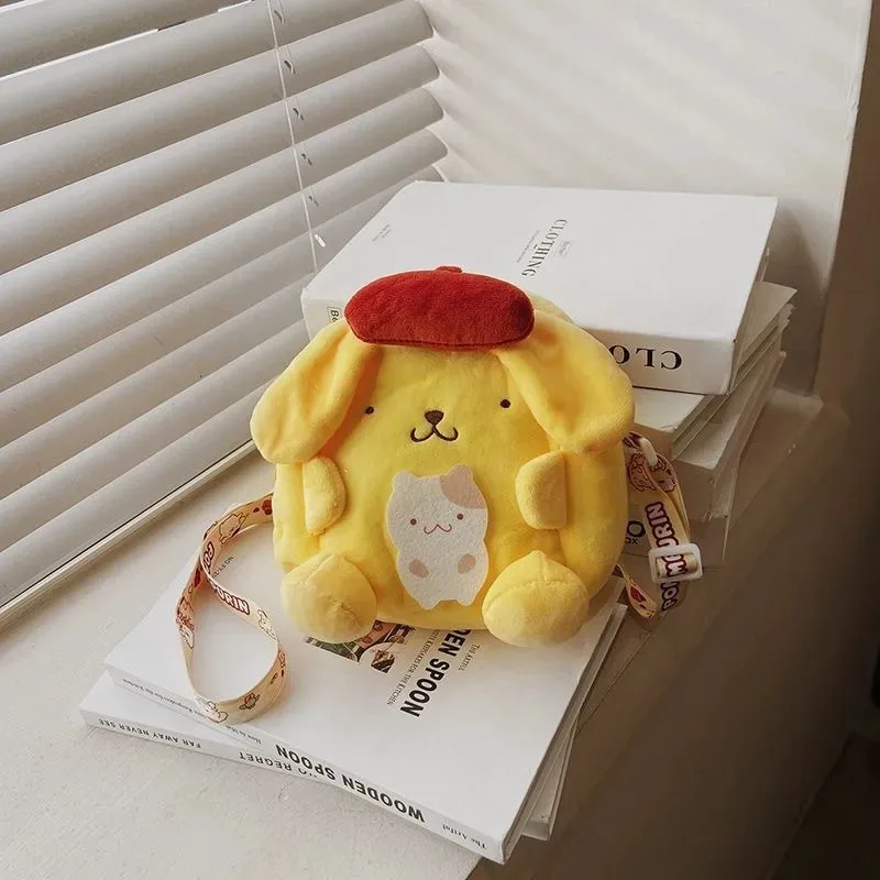 Nowy plecak Kawaii Sanrio śliczne Kuromi Cinnamoroll Pompompurin moja melodia śliczne pluszowe zabawki kobiety torba dziewczyna świąteczne prezenty