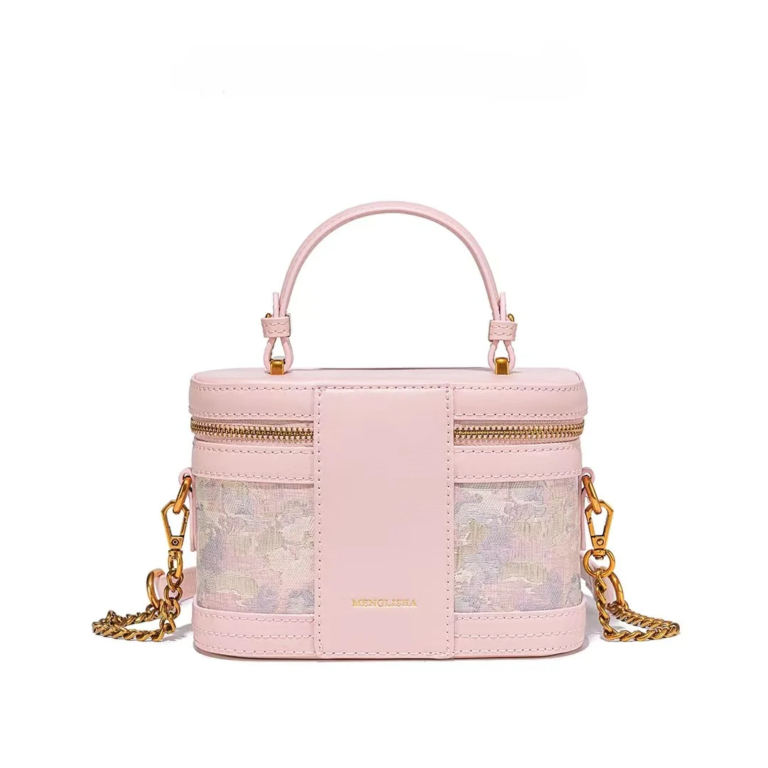 Trendy and Stylish Chinese Style Embroidered Box Handbag with High-quality Fashionable and Versatile Women's Shoulder Bag