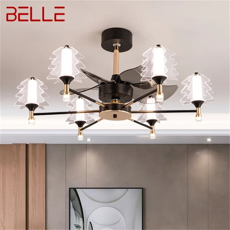 

BELLE Postmodern Ceiling Fan with Lights Remote Control LED Lamp for Home Dining Room Decoration