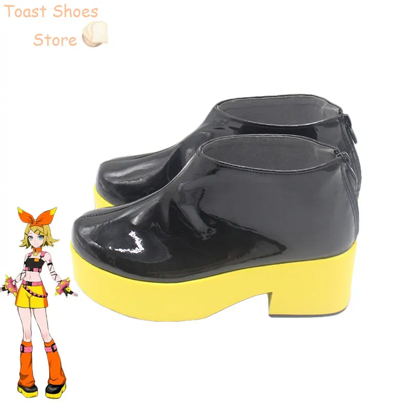 Rin-zapatos de cuero PU para Cosplay, botas de Carnaval para Halloween, utilería para disfraz