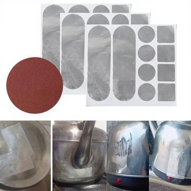 New Pure Aluminum Foil Pot Repair Stickers Waterproof Heat Resistant Fix Leaky Pans Kitchen Home Use