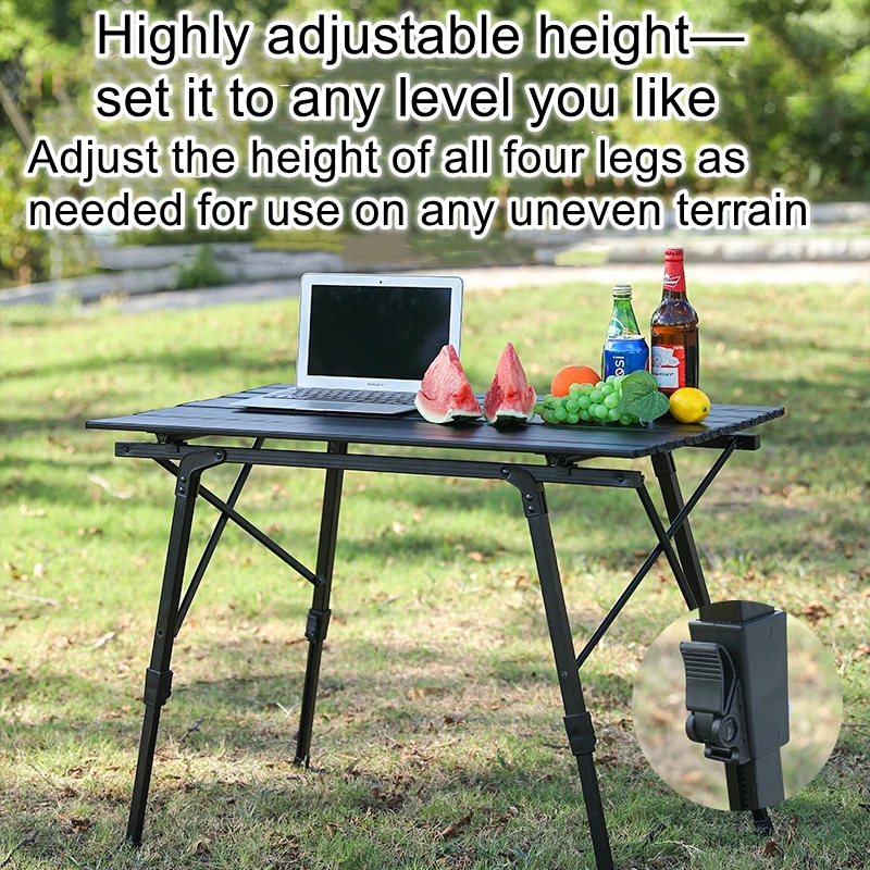 Outdoor Folding Table: Portable, Ultra-Lightweight Aluminum Alloy Picnic Table / Roll-Up Camping Table