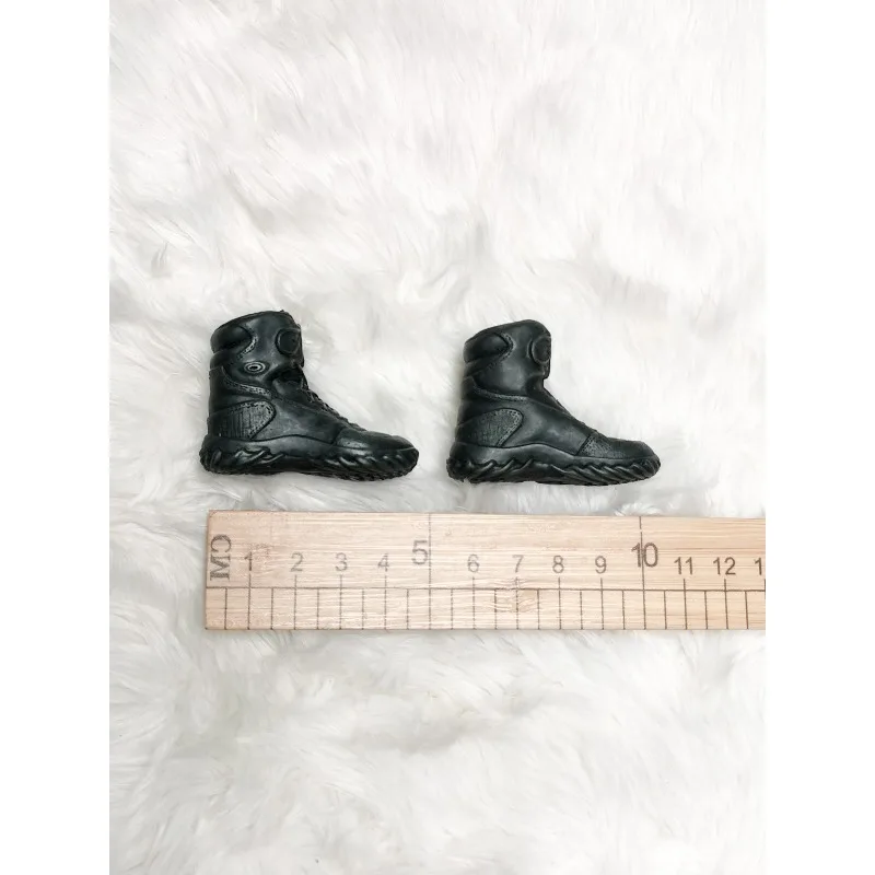 Actionfiguren im Maßstab 1:6, hohles schwarzes Schnürmuster, taktische kurze Stiefel, Schuhe, Modell für 12-Zoll-männliche Soldatenkörperzubehör