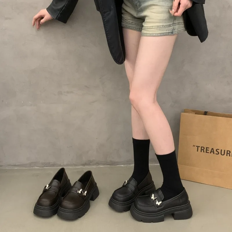 

Shoes for Women Loafers Platform Round Toe with Medium Heels Woman Pumps Loafers Fashion Style Mary Jane Fashion Женская обувь