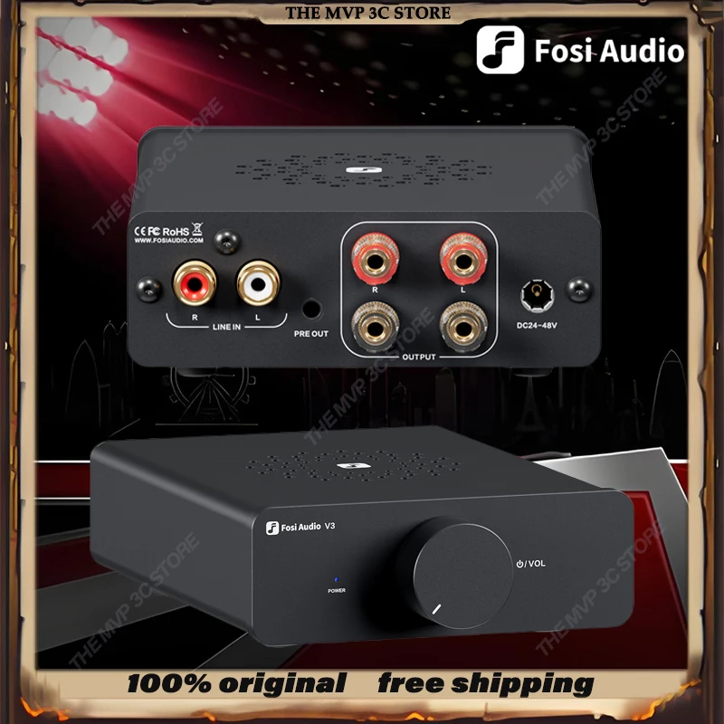 

Fosiaudio V3 Desktop Mini Pure Power Amplifer Hif Audiophile Dual-Channel Power Amplifer Customized Lossless Music Amplifer PC