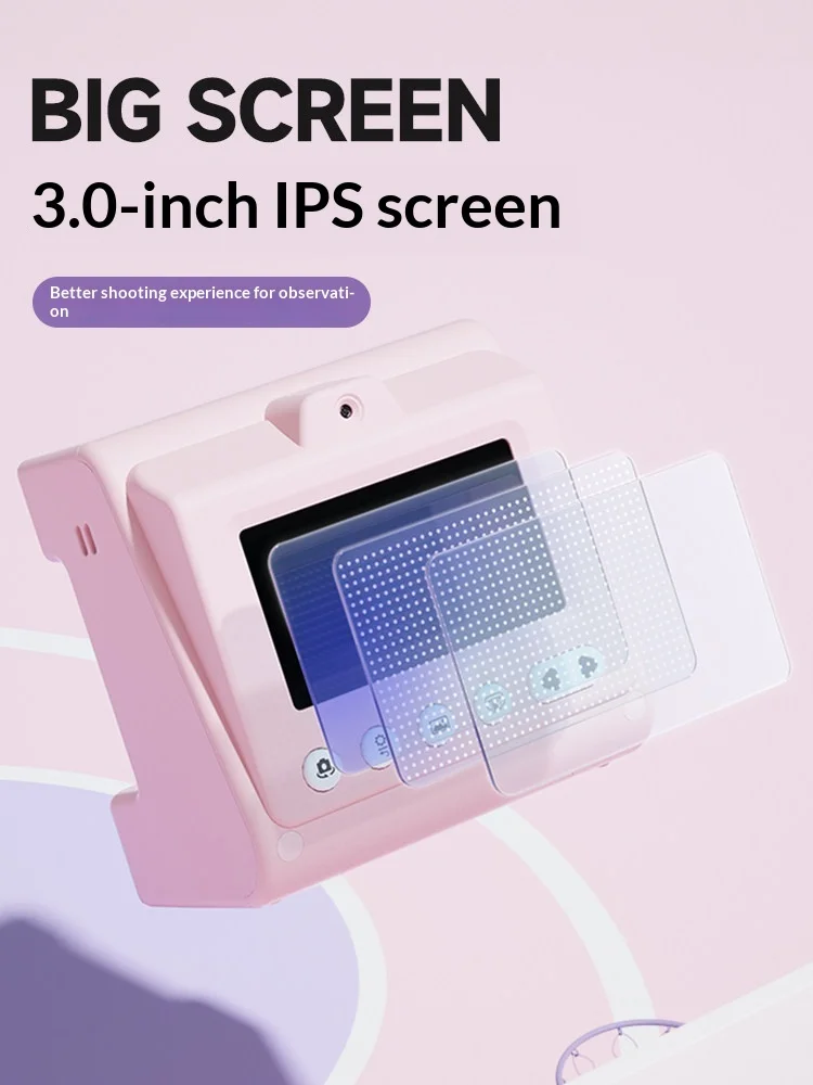 Chuzhao S6 Instant Camera Dual Lens Thermal Portable HD Print Camera 3" IPS Screen Color Photo Kids Birthday Gift Toy Present view 5