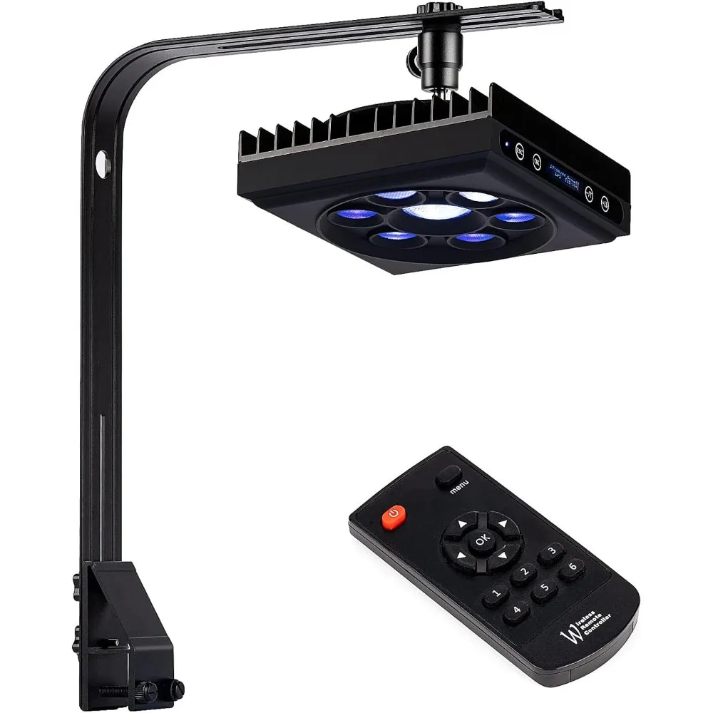 Lumière d'aquarium avec minuterie d'écran, lumière de récif pour lieux, lumières précieuses pour poissons, 60W