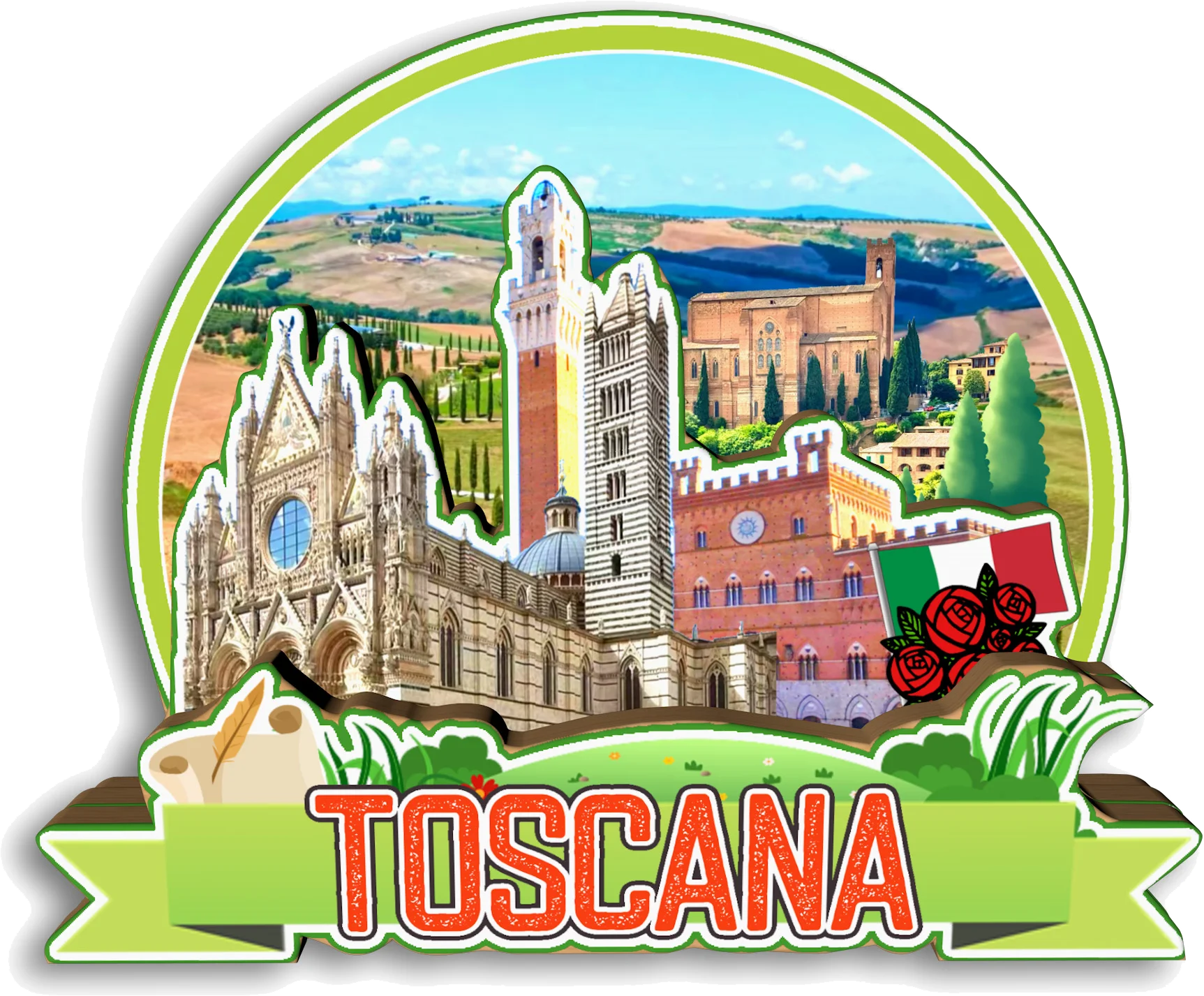 صقلية Trulli Cefallu Toscana إيطاليا مغناطيس الثلاجة هدية تذكارية للسفر اليدوية ديكور الثلاجة ملصق ديكور المنزل