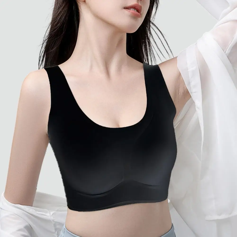 女性フィットネスブラジャー快適なワイヤレスパッド入り Bralette 女性のためのフルカバレッジ Tシャツブラジャープラスサイズソフト通気性下着