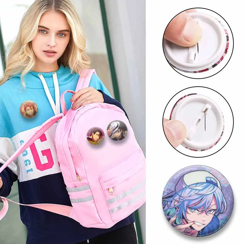 Custom Cartoon Role Kanata Nayuta Anne Hajun Allen Enamel Pins Anime Handmade Round Brooches Personalized Coin Badge for Bag Hat