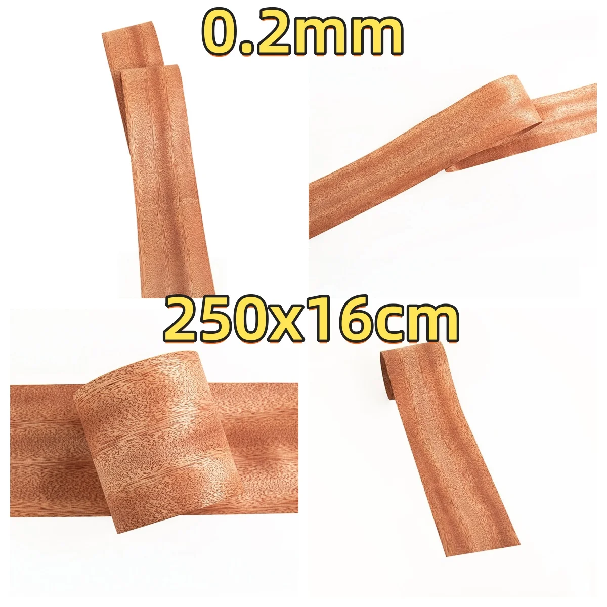 

Natural Calophyllum Veneer, 0.2mm Thick, Size 250x16cm, Suitable For Jewelry Box And Furniture Refinishing.