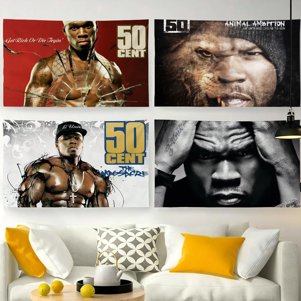 American  Rapper 50 C-Cent flag For Garden Party Living Room Home Wall Decor Banner Bedroom Outdoor Tapestry