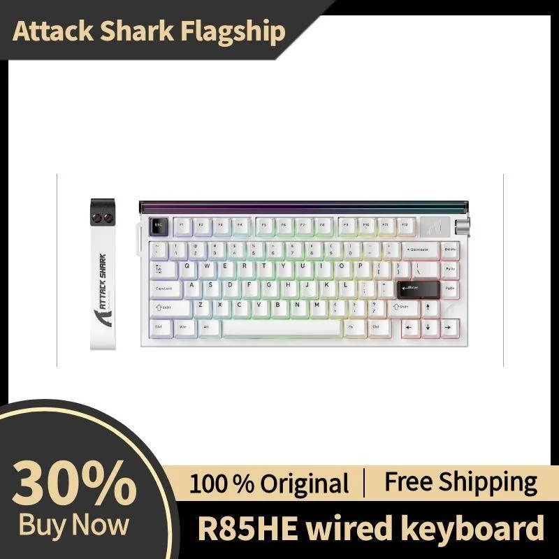 ATTACK SHARK R85HE Magnetic Axis Gaming Wire Keyboard 8KHz Rate 0.005mm RT Precision Adjustable 5 Layer Soundproof Filling RGB