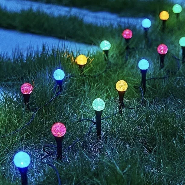 F2 20-in-1 LED Solar String Lights Waterproof Outdoor Garden Courtyard Lighting 8 Modes Festive Parties Weddings Decorative Lamp