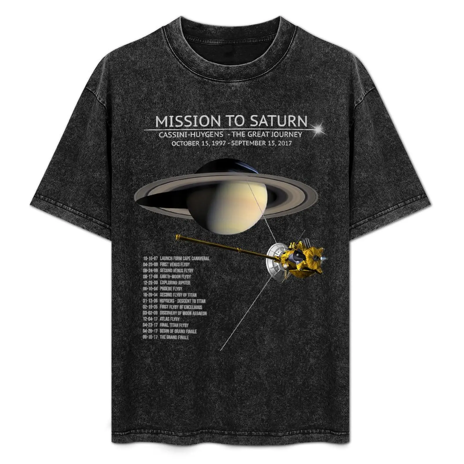 

Футболка Cassini Huygens Saturn Mission Tour Grand Finale Space Gift, простая однотонная футболка с круглым вырезом