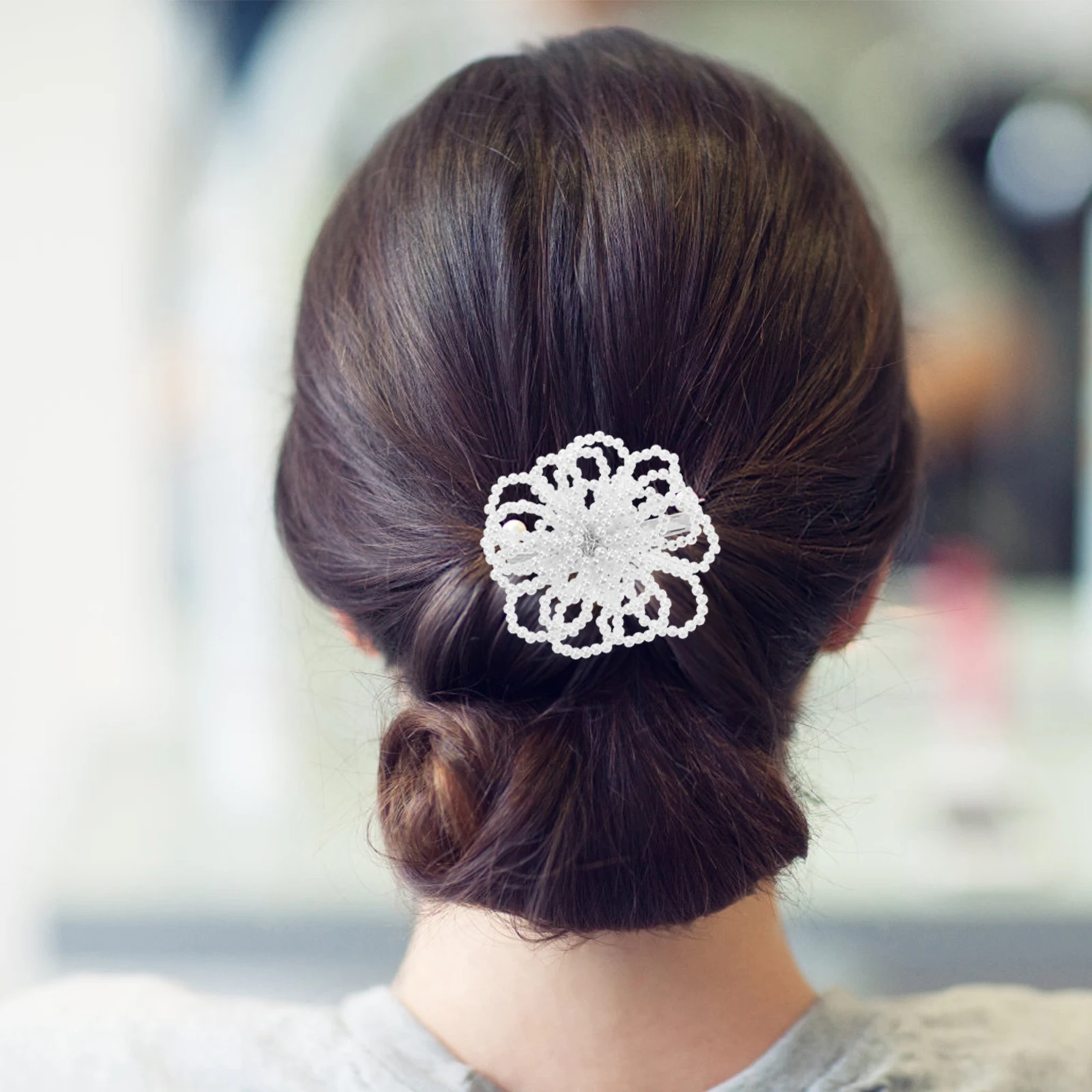 

Ponytail Pearl Flower Hair Clip Clips Pearls Imitation Style Accessories for Wedding