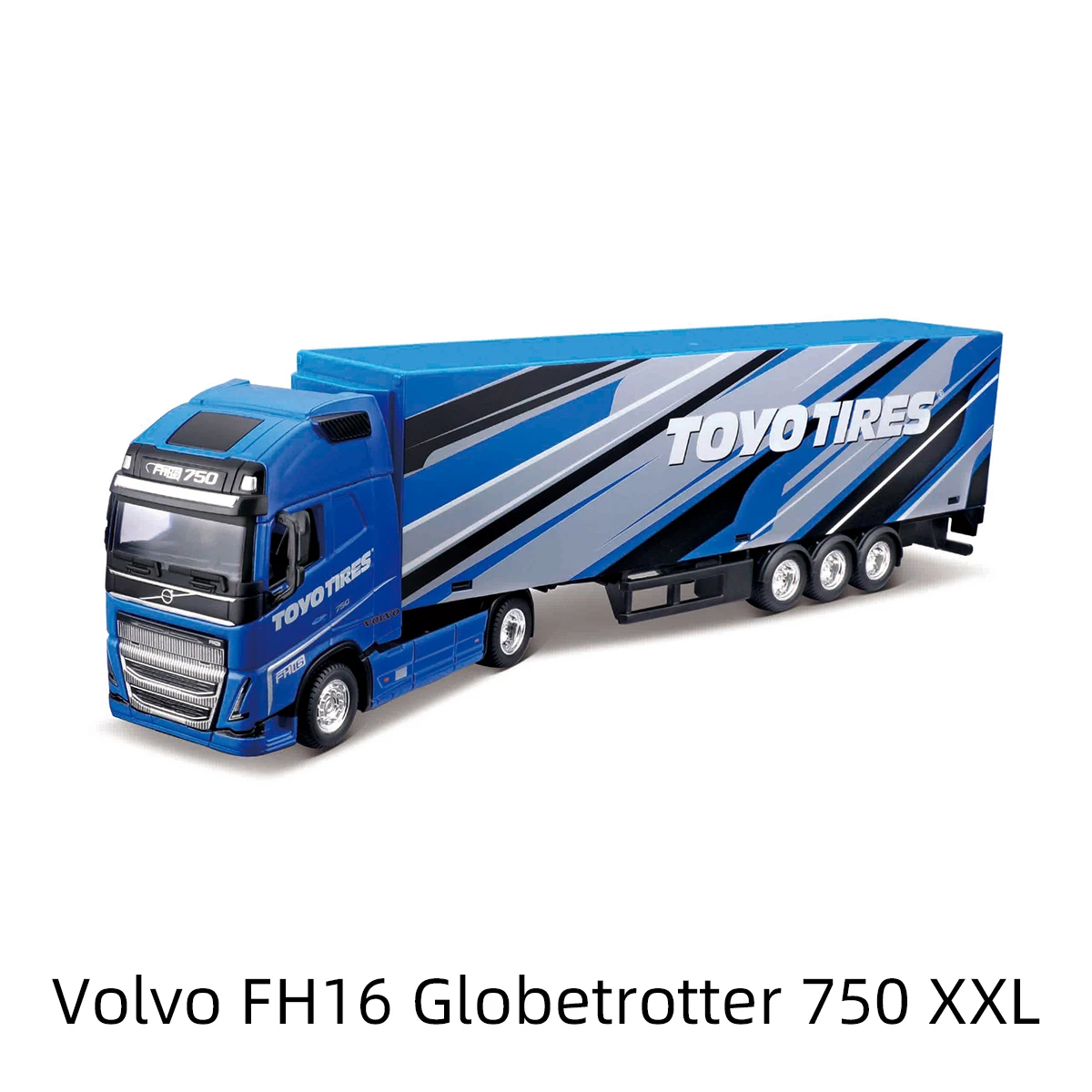 Bburago 1:43 Volvo FH16 Globetrotter 750 XXL  Trailer Heavy Tractor Truck Black Die Cast Collectible Hobbies Model Toys