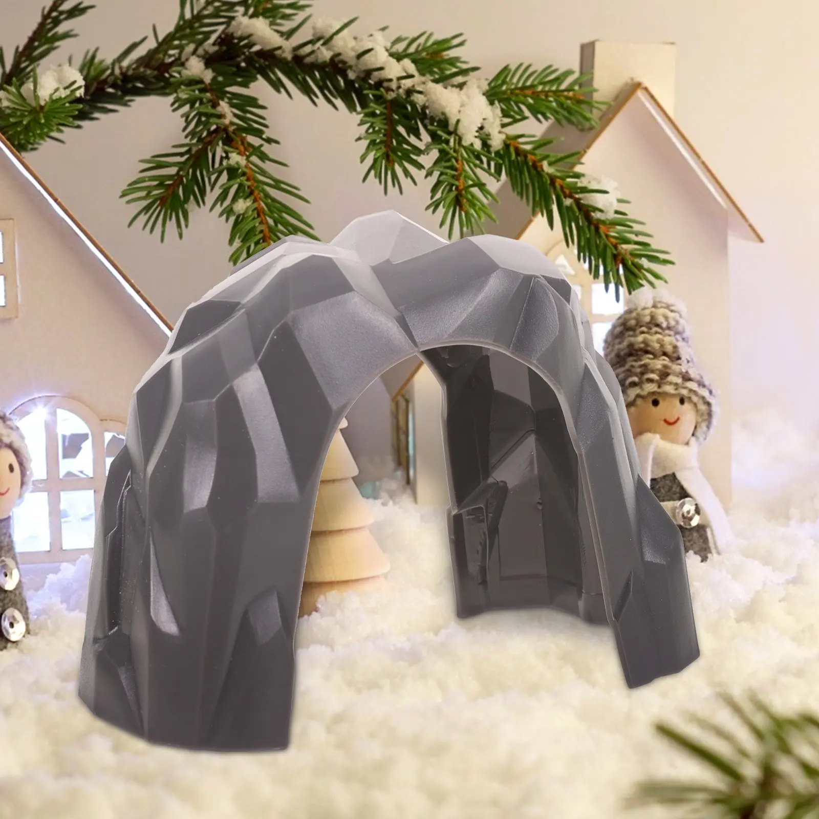 

2Pcs Simulation Train Tunnel Rounded Cave Decorative Playing Tunnel for Children Backyard Garden Indoor Fun Railway Scenery