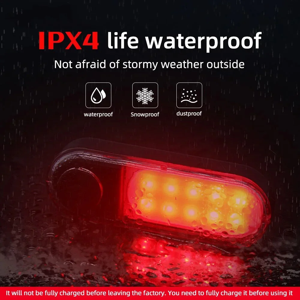 Bike Rear Lights LED Bicycle High Brightness Rechargeable MTB Road Bike Tail Light Rear Lamp Outdoor Cycling Warning Flashlights