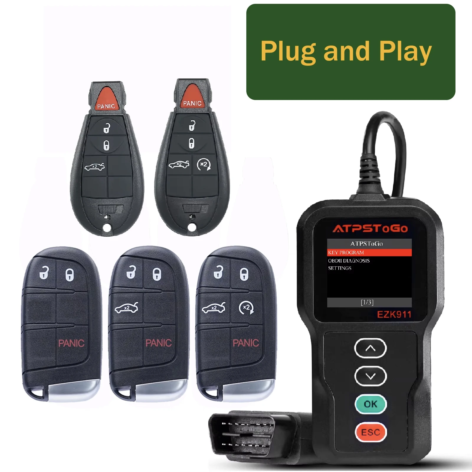 

ATPSTOGO, 2 шт., новый брелок для ключей и программатор для 2013 2014 2015 2016 Dodge Dart, брелок для ключей с пазриванием