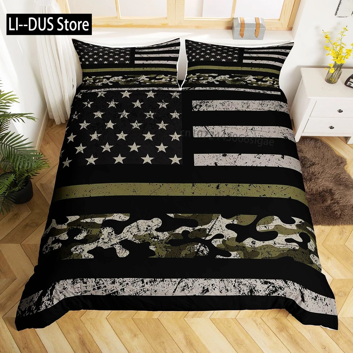 

American Flag Bedding Set, Baseball Sports Comforter Set 3 Pcs for Kids Teens Adults Room Decor, Duvet Cover with 2 Pillowcases