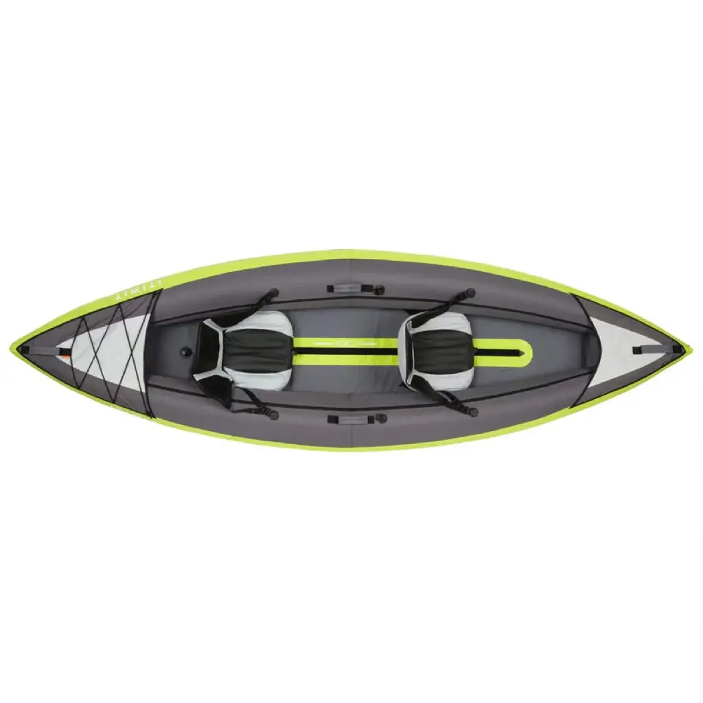 Outdoor Hot Selling 2 Person Fishing Canoe Rowing Boat Drop Stitch Material Inflatable Kayak With Pedal