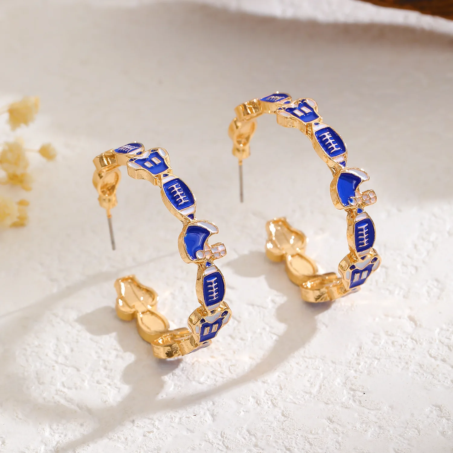 Sporty Style Enamel Rugby Earrings For Women Fashion Balls Themed Ears Accessories Jewelry Cheerleading Team Gifts Daily Casual