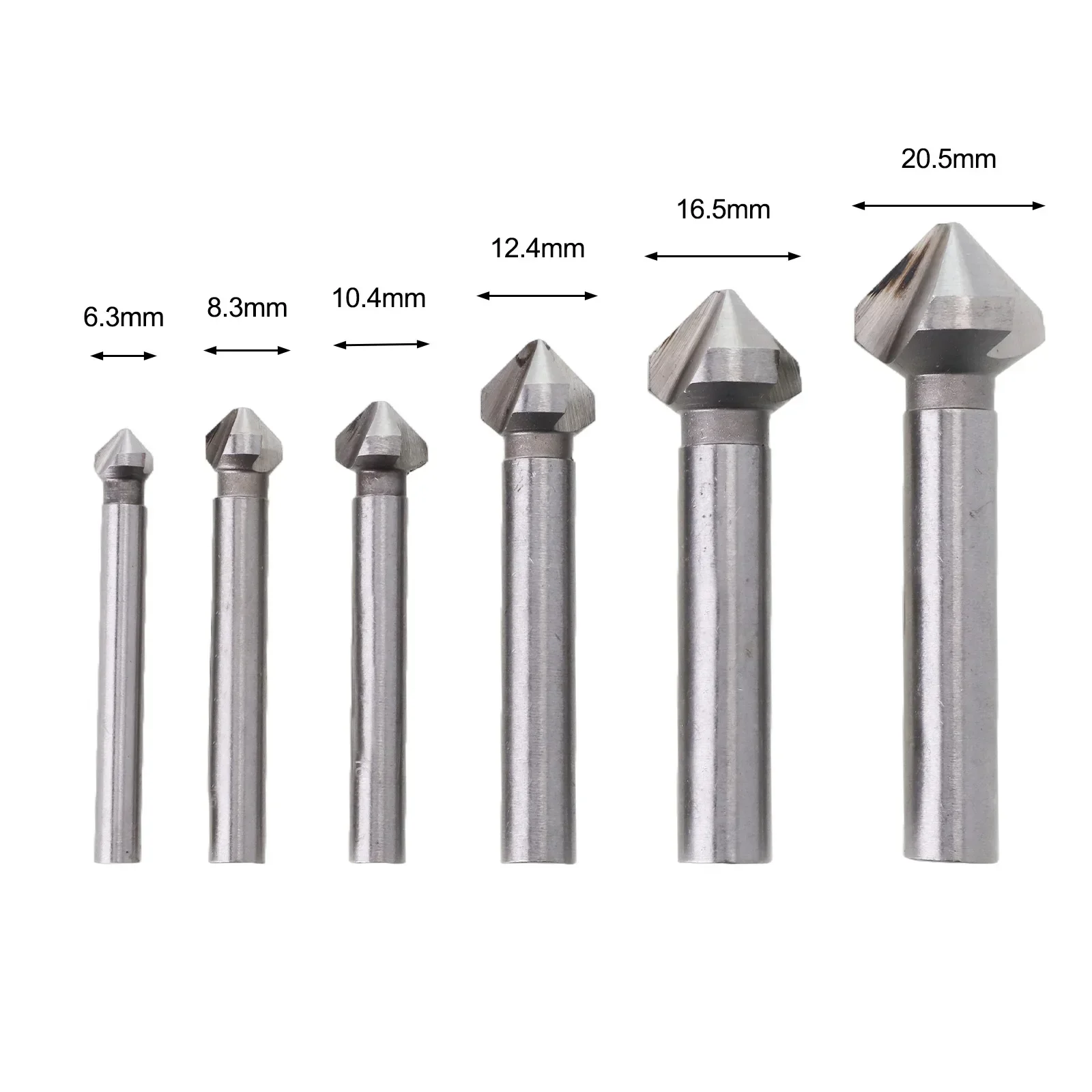 

3 Flute Countersink Drill Bit 90Degree Chamfering Tools Chamfer Cutter 6.3-20.5mm HSS Chamfering Wood Metal Hole Drilling Tool