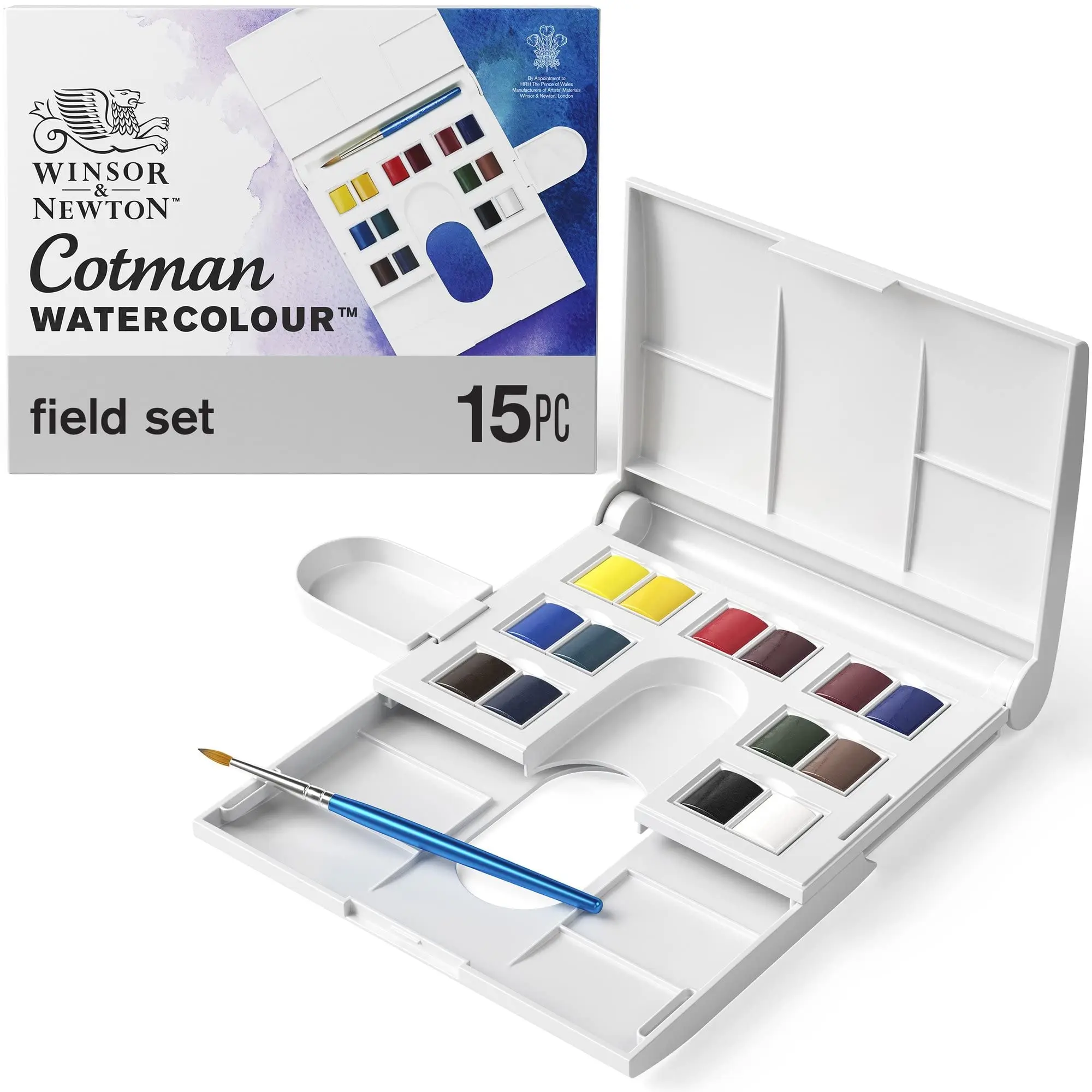 Winsor & Newton Cotman Watercolor Paint Set 14 Color Half Pans Watercolor Brush Mixing Palette Sketching Art Drawing Supplies