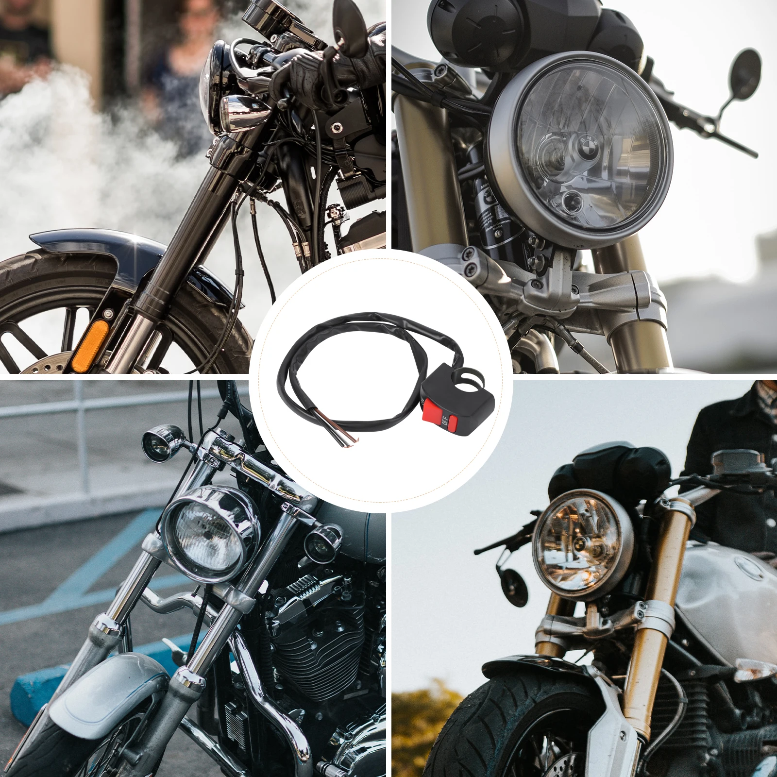 

Dual Flash Switch 12V 10A 22-25Mm Handlebar Button On/Off Kill Switch For Motorcycle Atv Scooter Snowmobile 65Cm Cable
