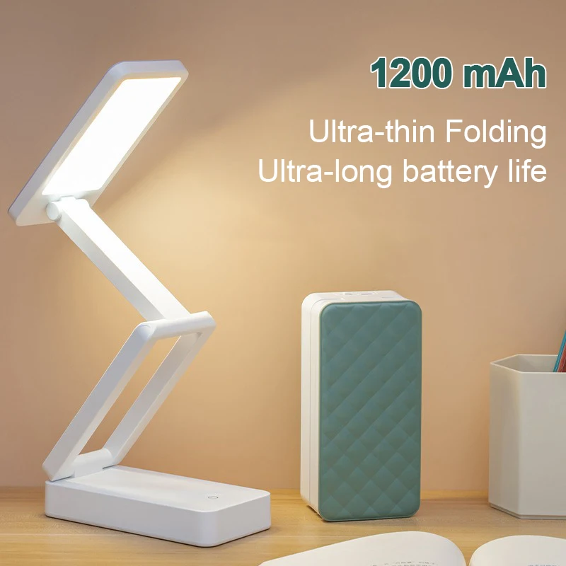 Folding LED Desk Lamp Rechargeable Battery  Specific Eye Protector Dormitory Portable Large Table Lamp CapacityLed Night Lights