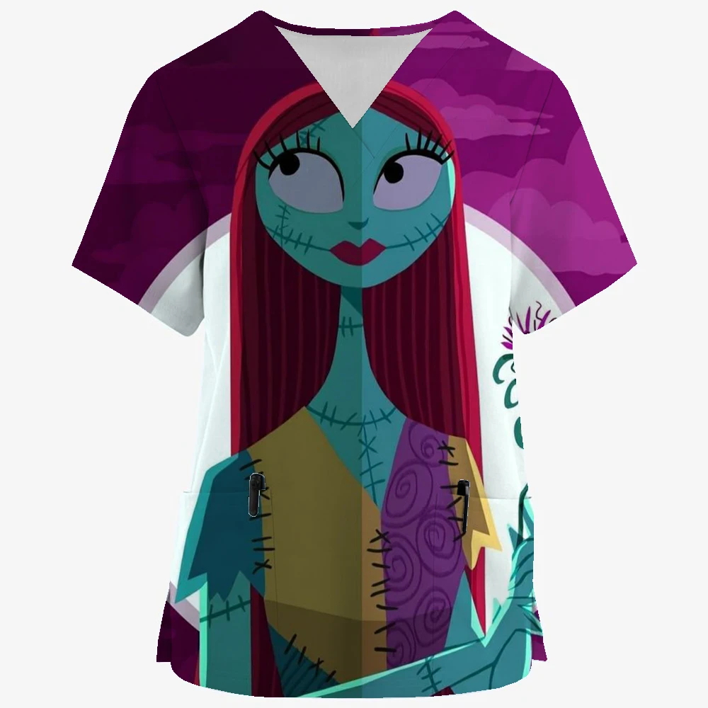 

Женская и мужская футболка Санта-Клауса, спа-клиника, больница, унисекс, медицинская униформа медсестры, топы «Кошмар перед Джеком Скеллингтона»