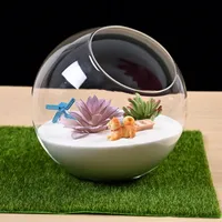 Micro Landscape Transparent Glass Vase Succulent Plant Terrarium Hanging Hydroponic Container Flower Pots Home Decorations Groot