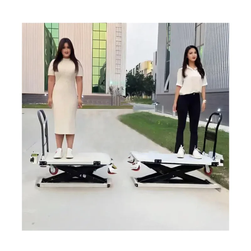 

Легкие портативные электрические самогрузочные тележки и тележки с плоской подъемной платформой, ручная тележка с гидравлическим подъемником