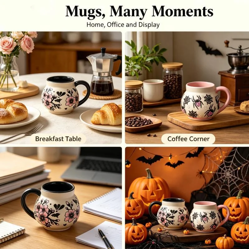 Spooky Talavera Ceramic Mug Ha - Coffee Tea Bar At Home 评论和价格