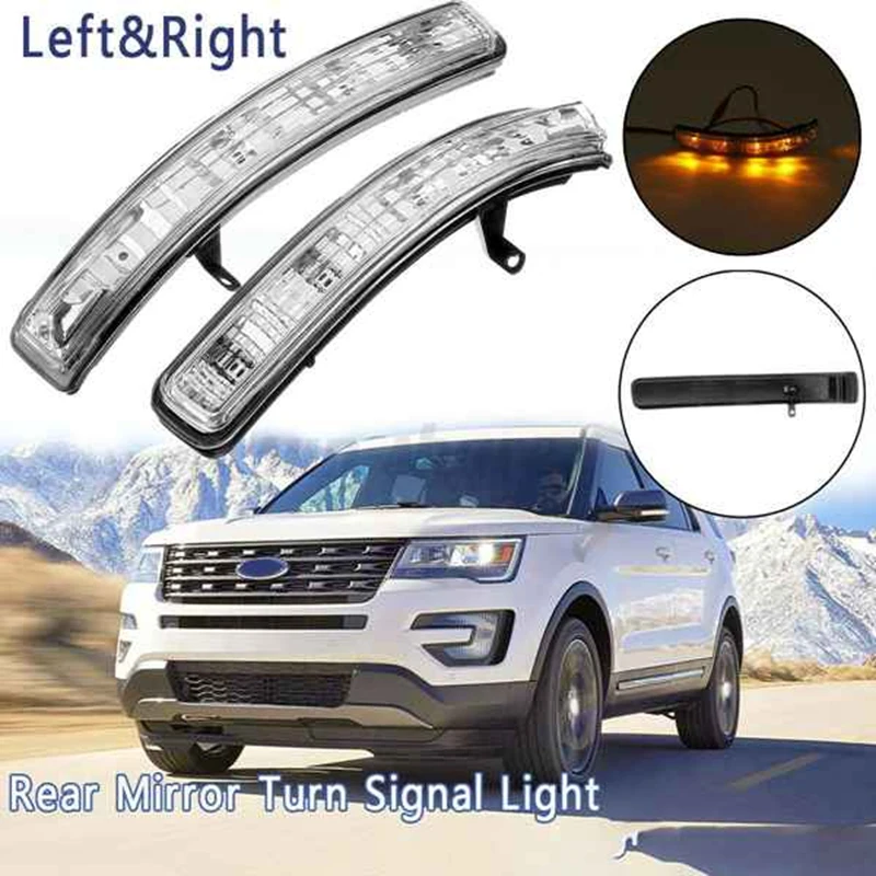 

Car Left & Right Side Wind Mirror Light Turn Signal Blinker Lamp For Ford Explorer 2011-2018 BB5Z-13B374-A BB5Z-13B375-A