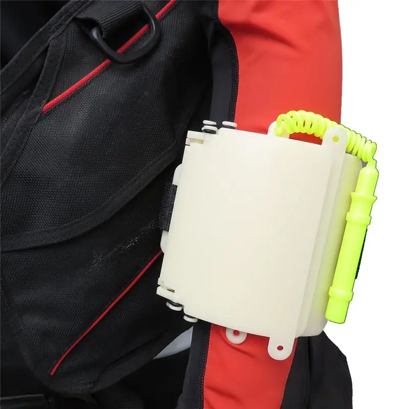 【New User-Coupon!】Luminous Underwater Triple Scuba Diving Wrist Writing Board With Pencil 3 Panels Write Board