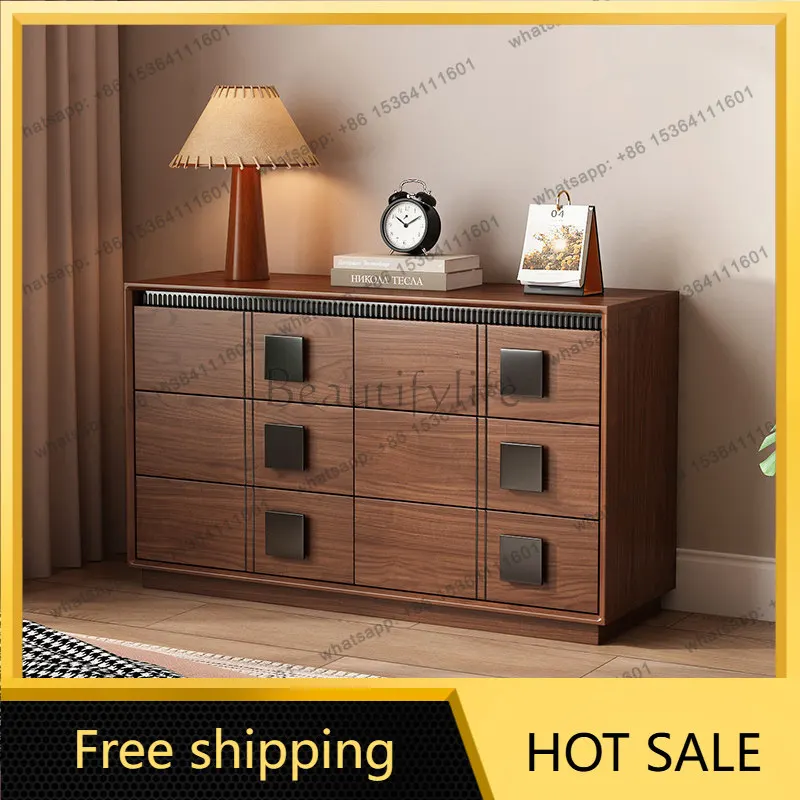 YJ Modern Minimalist Solid Wood Chest Of Drawers Wall Mounted Multi-Drawer Storage Cabinet For Bedroom Living Room Home Use