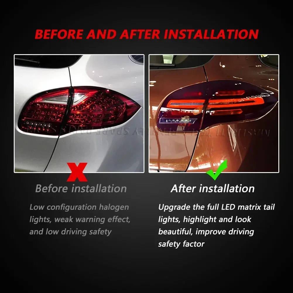 For Porsche Cayenne 2011-2014 958.1 LED Tail Light Upgrade to 958.2 New Car Tail Lamp Plug and Play Taillights NO Error