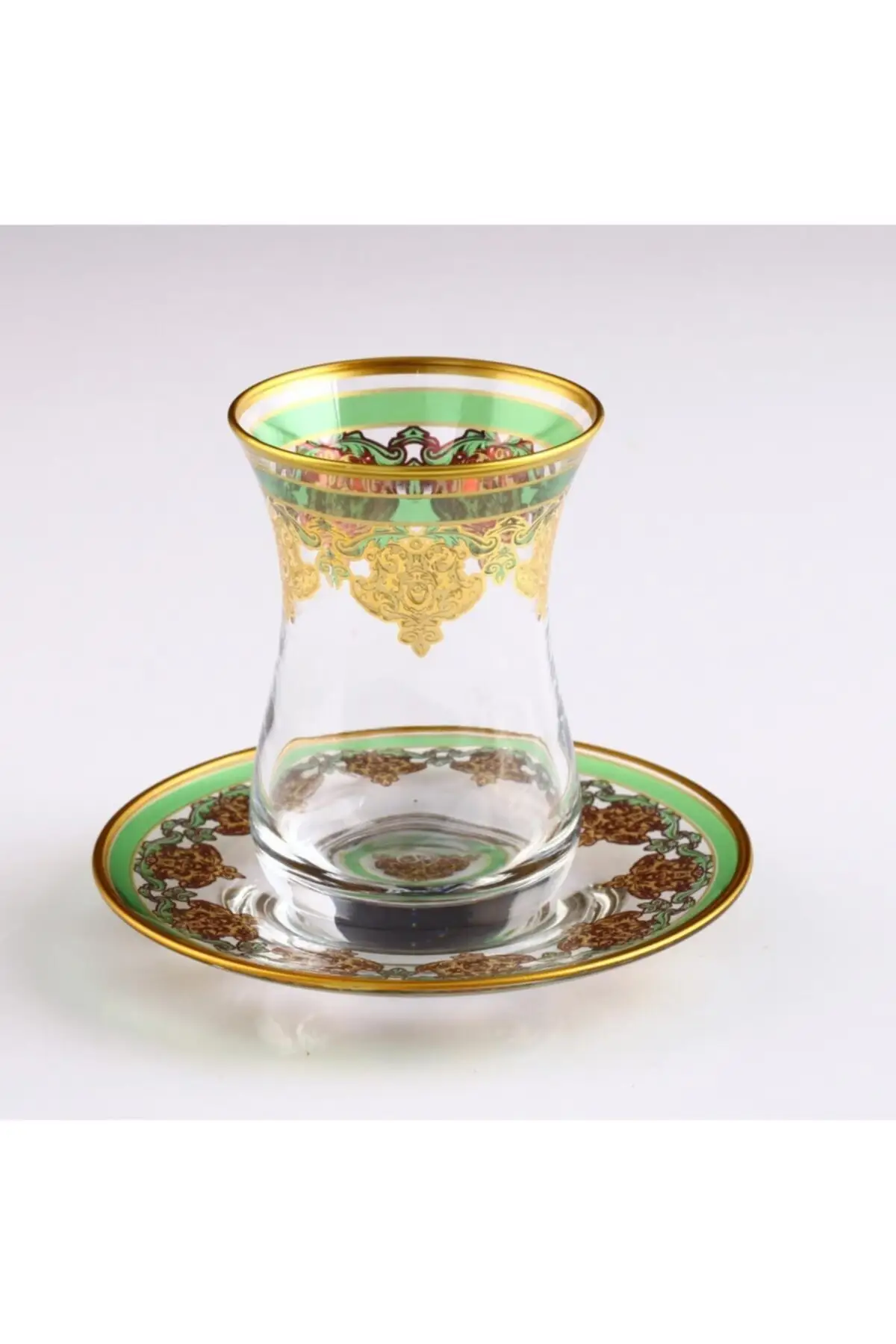 Uras Decorative Hurrem Leaf Tea Team English Tea Cup Glass Cup